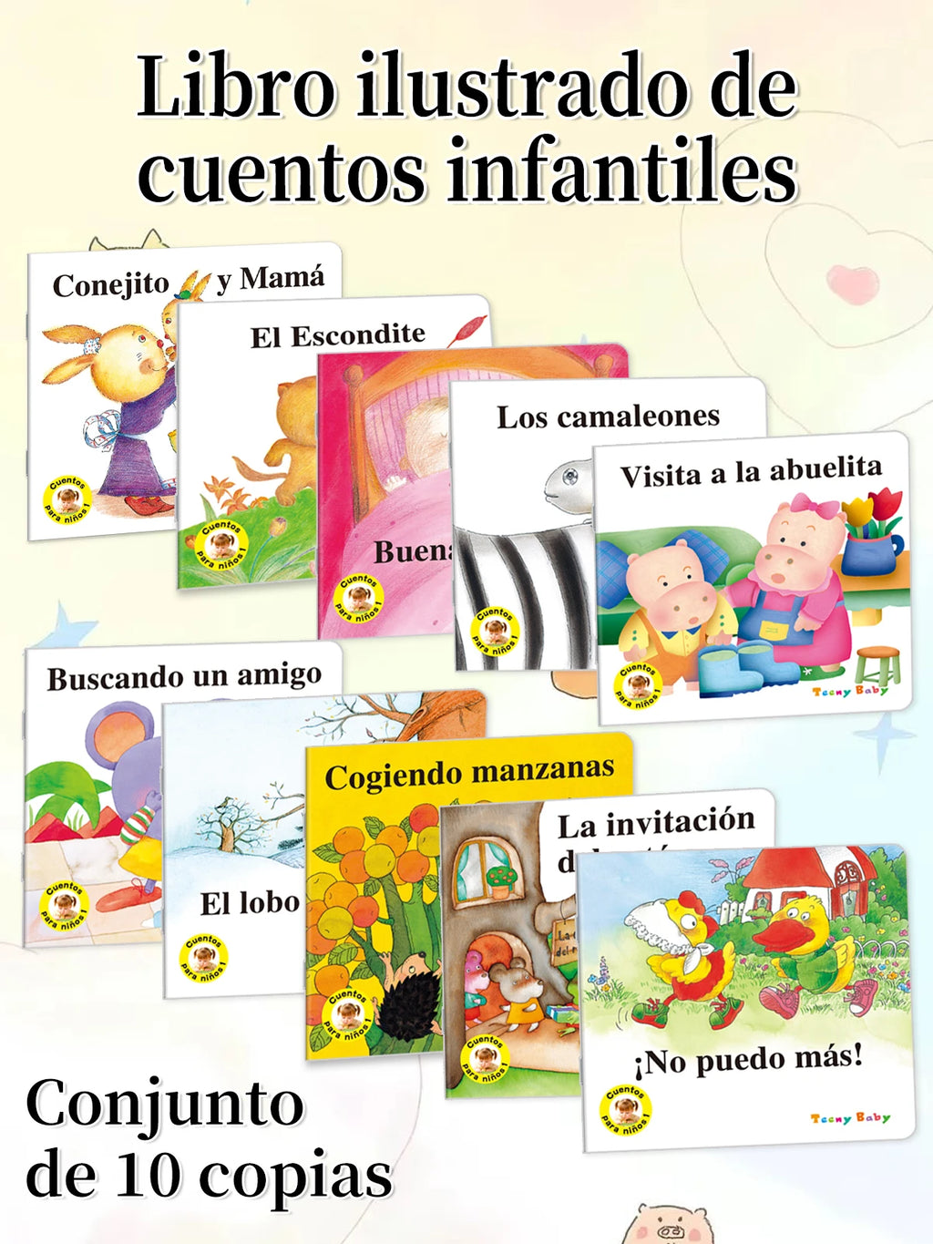 1 Set of 10 Spanish Story Book Collection Intellectual Enlightenment Early Knowledge Learning Gift Books