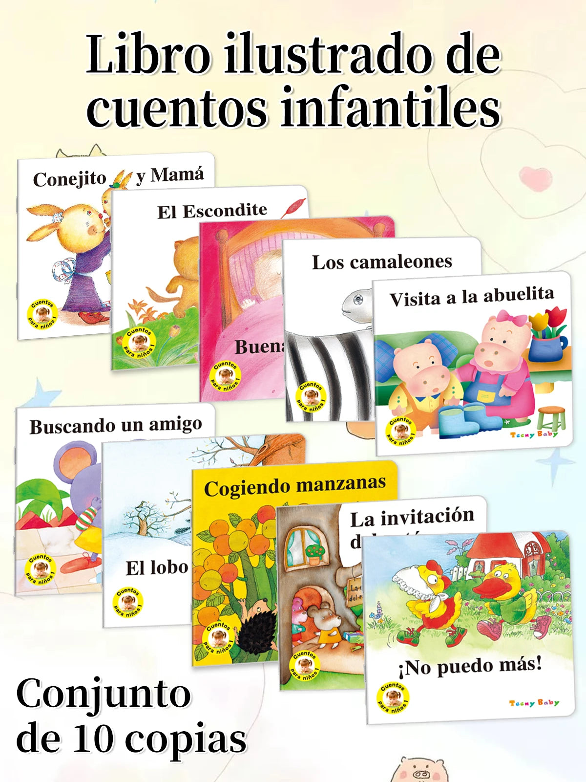 1 Set of 10 Spanish Story Book Collection Intellectual Enlightenment Early Knowledge Learning Gift Books