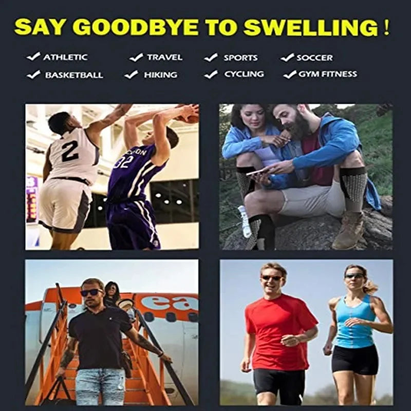 Knee High Compression Socks 20-30mmHg – 3 Pairs for Diabetes, Varicose Veins, Edema, Nurse & Running