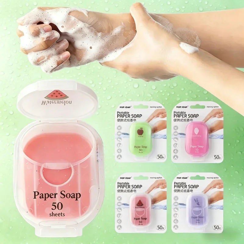 Quick-Dissolving Soap Paper Sheets – Portable Plant Extract Hand Soap for Home & Outdoor