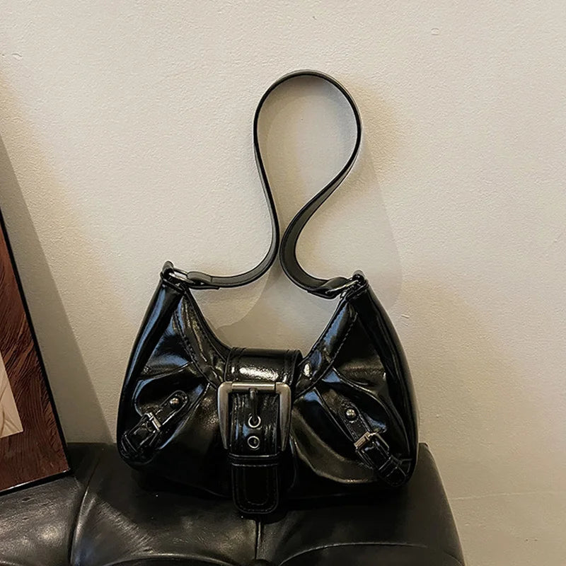 Y2K Retro Pleated Hobo Shoulder Bag – Maillard Style Underarm Clutch for Women