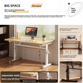 Manual Crank Height-Adjustable Computer Desk — Ergonomic Study Table, 65–95cm, Multiple Finishes