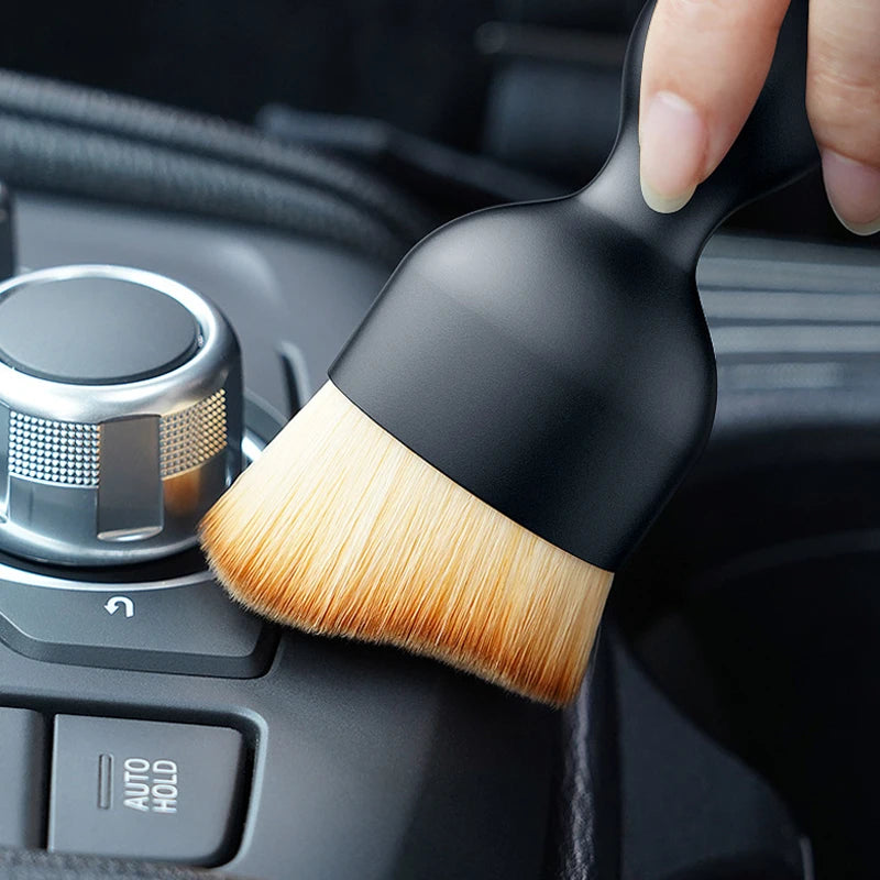 Car Air Vent Cleaning Brush with Casing — Soft Bristle Crevice Dusting Tool for Car Interior Detailing