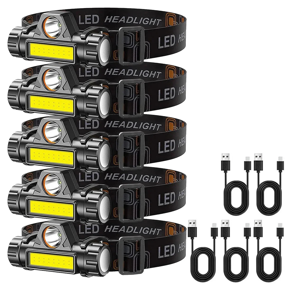 Rechargeable COB LED Magnetic Headlamp — Wide-Beam Work Light with Hands-Free Wear