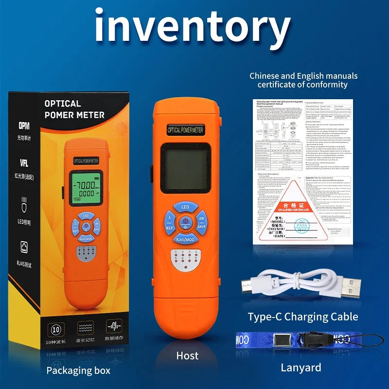 High-Precision FTTH Fiber Optic Power Meter — Digital Optical Signal Tester