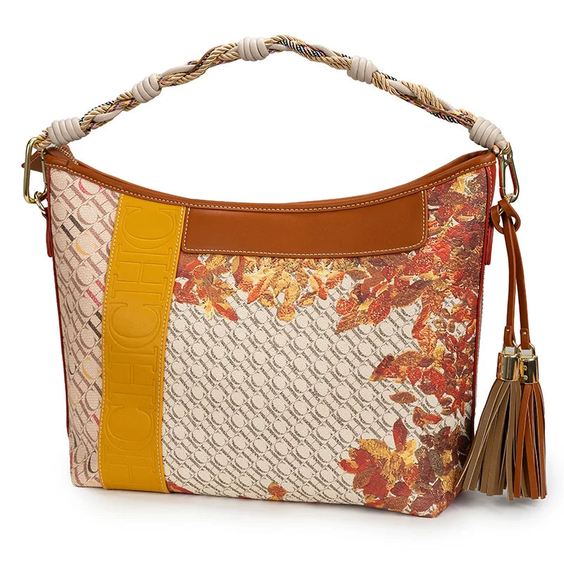 Splicing Design Dual-Purpose Shoulder Tote Bag — Large Capacity Women's Commuter Handbag