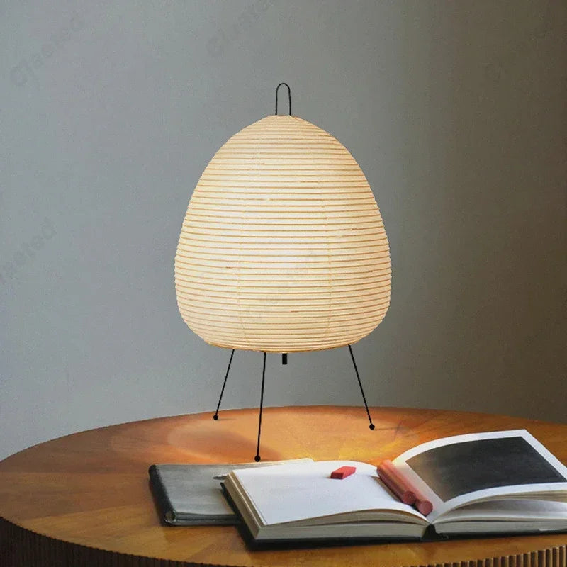 Rice Paper Table Lamp – Japanese-Style Tripod Light