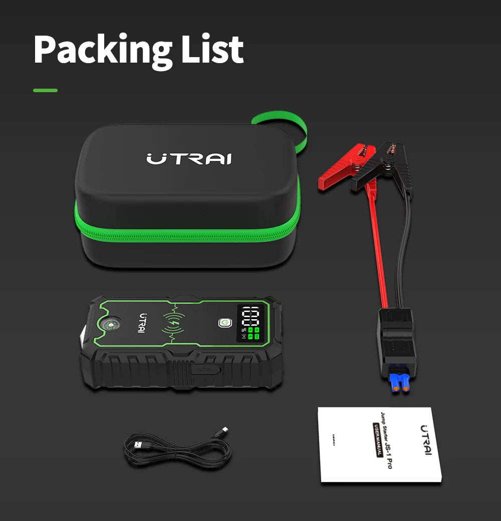 UTRAI 4000A Jump Starter — Portable 12V Car Battery Booster & Power Bank