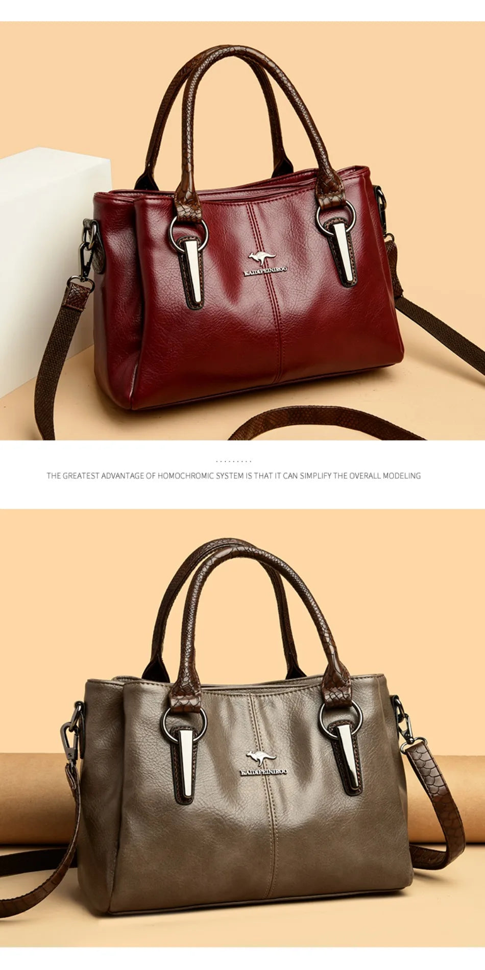 Luxury Soft Leather Large Capacity Tote Crossbody Bag – Elegant Shoulder Handbag for Women