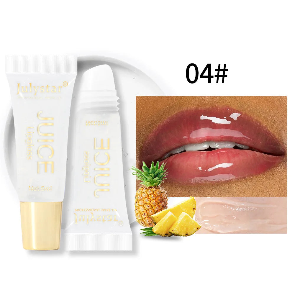 6 colors Lip Gloss Long lasting Moisturizing Mirror Lip Oil, Fruit Flavor, Pudding Lip Moisturizing, Water Radiant Lip Honey