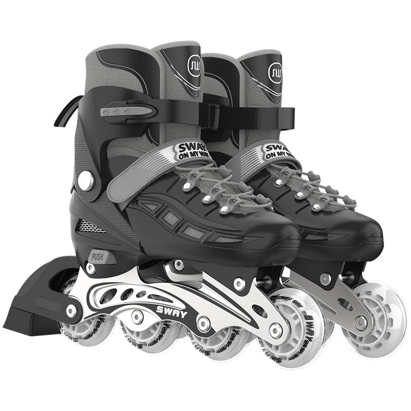 Adult Inline Roller Skates – Beginner Outdoor PU Street Freestyle Sneakers with 4 Wheels