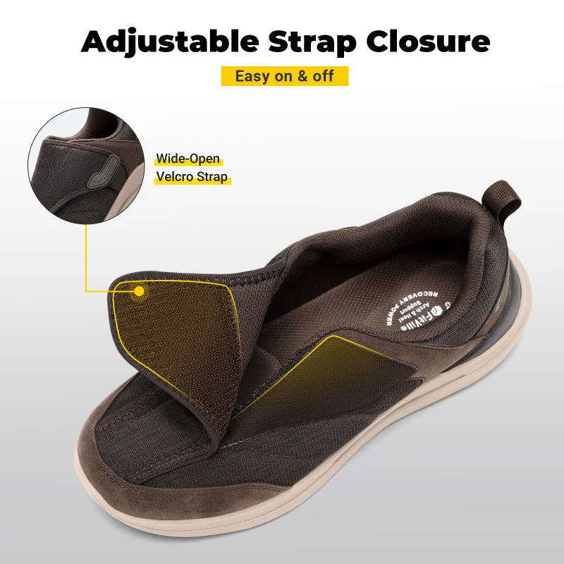 Men's Extra Wide Diabetic Slip-On Shoes – Orthopedic Casual Footwear for Elderly Foot Pain Relief, Neuropathy & Swollen Feet
