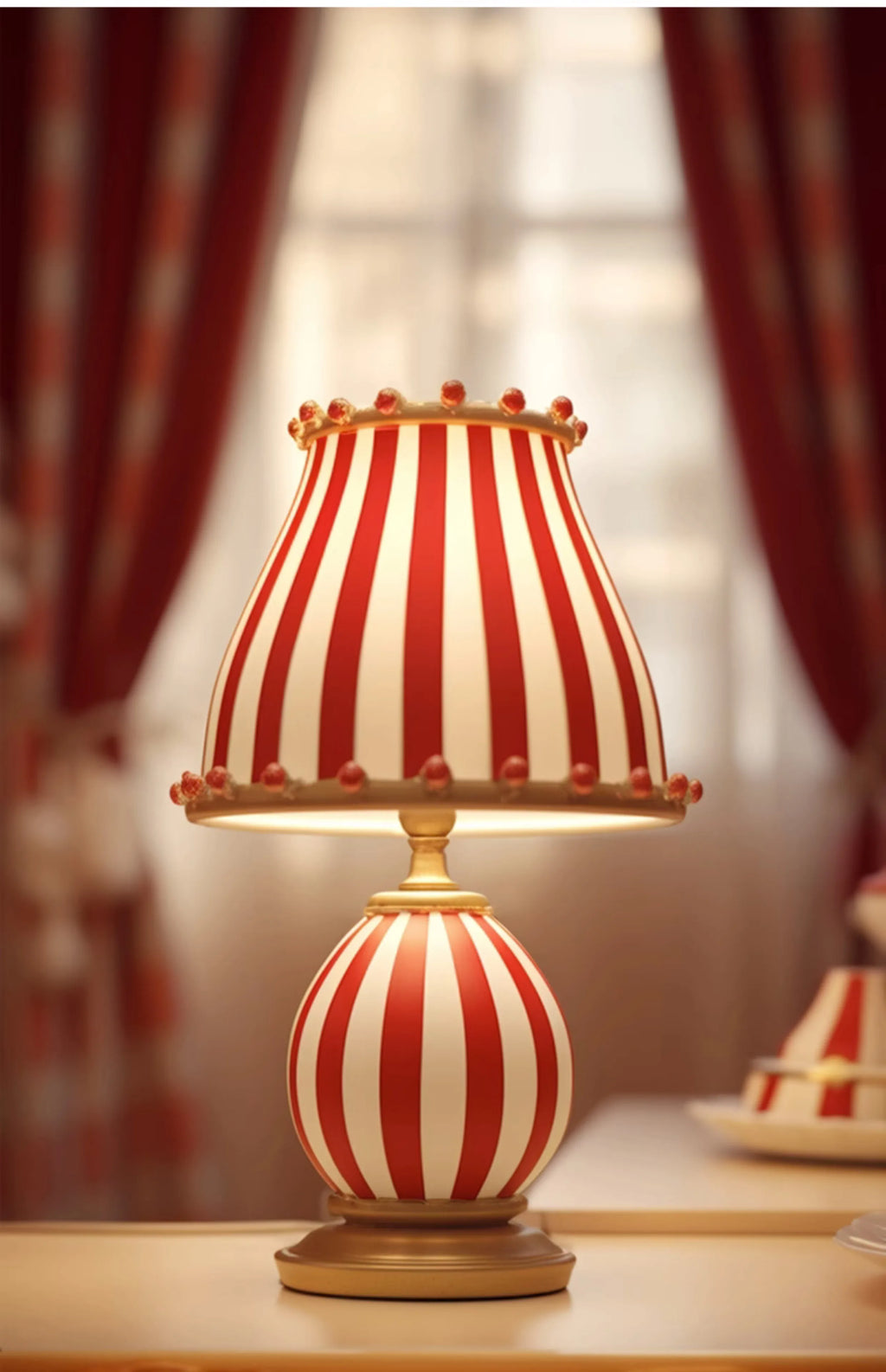 Ceramic Accent Lamp – E27 LED & Knob Control