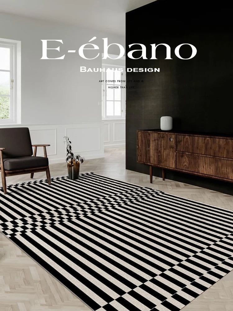 French Retro Checkerboard Plush Rug – Large Area Plaid Carpet for Bedroom & Living Room, 20 Styles & 10 Sizes