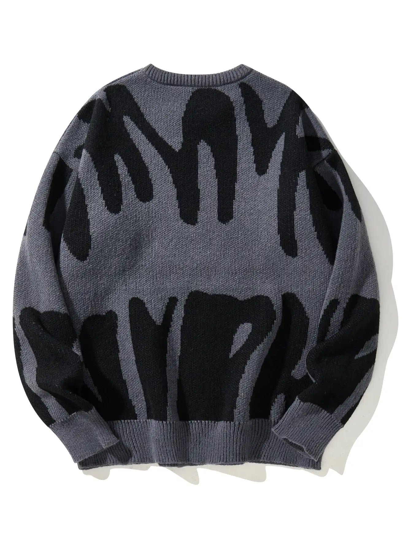 Men's Jacquard Contrast Color Pullover Sweater — Textured Knitwear