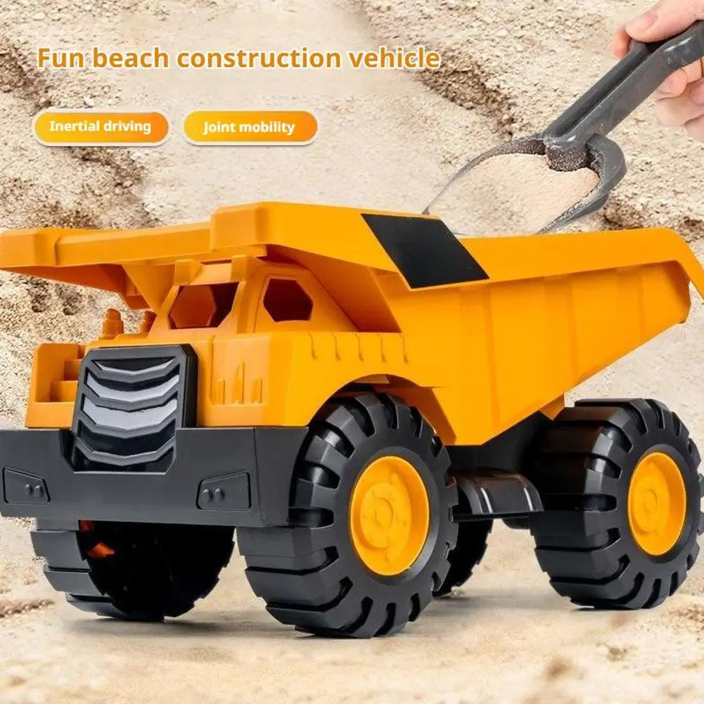 Inertial Beach Construction Truck Toy – Digger, Bulldozer & Tipper for Kids
