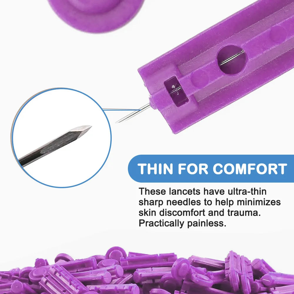 Diabetic Lancets 30G – Multicolored Universal Sterile Needles for Blood Glucose Testing