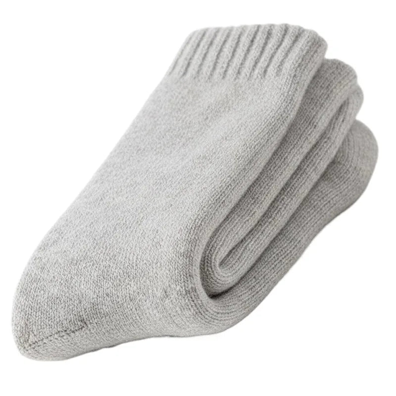 Thick Wool-Blend Winter Socks in Solid Colors