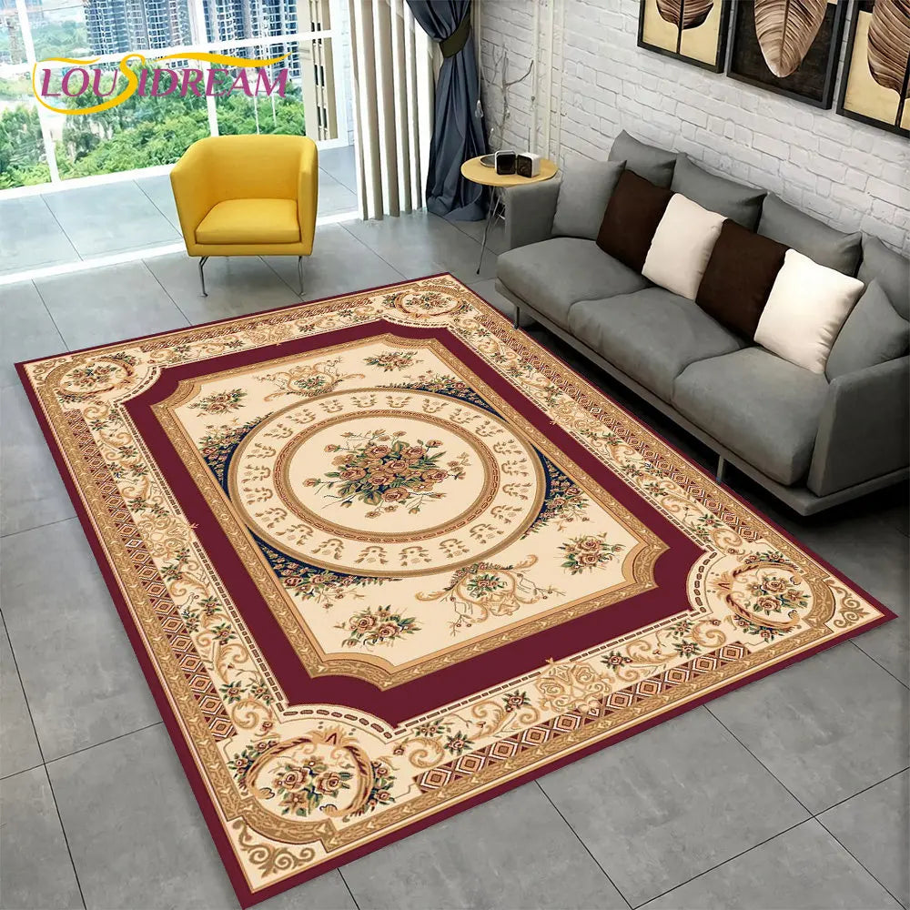 Turkish Persian Bohemian Area Rug – Non-Slip Large Carpet for Living Room & Bedroom