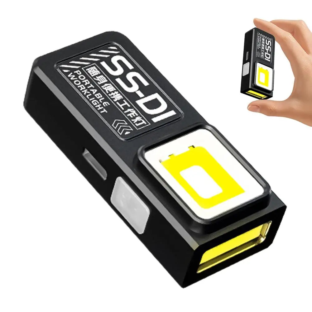 Mini COB LED Keychain Flashlight – USB-C Rechargeable, 5-Mode, IPX6 Waterproof EDC Pocket Light