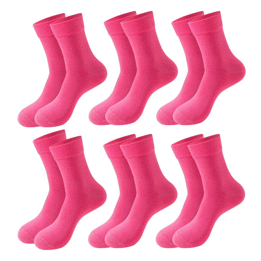 Women's Diabetic Non-Binding Cotton Crew Socks – 6 Pairs Loose-Fit, Comfortable & Ventilated for All Occasions