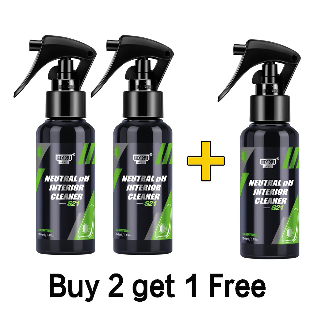 HGKJ S21 Car Interior Cleaner Spray — Water-Free Multipurpose Auto Dash, Leather & Fabric Cleaner