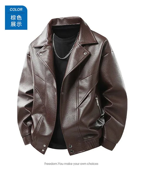 Men's Lapel Jacket – Loose Fit Casual Layer