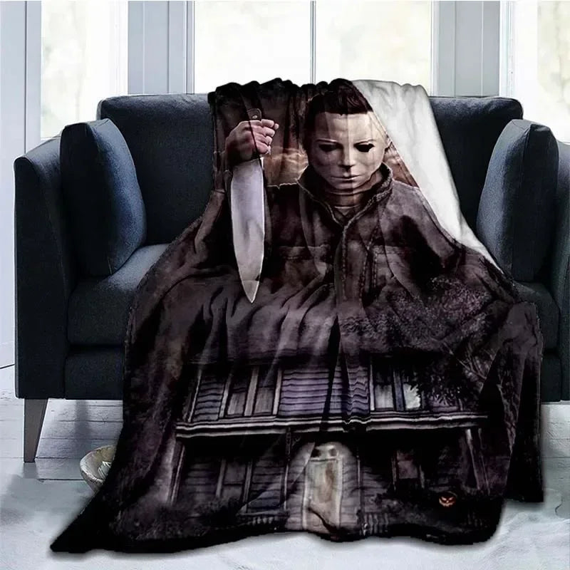 Michael Myers Super Soft Plush Flannel Throw Blanket – Personalized Horror Fan Gift