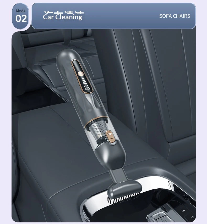 Cordless Mini Car Vacuum Cleaner – Gray Handheld