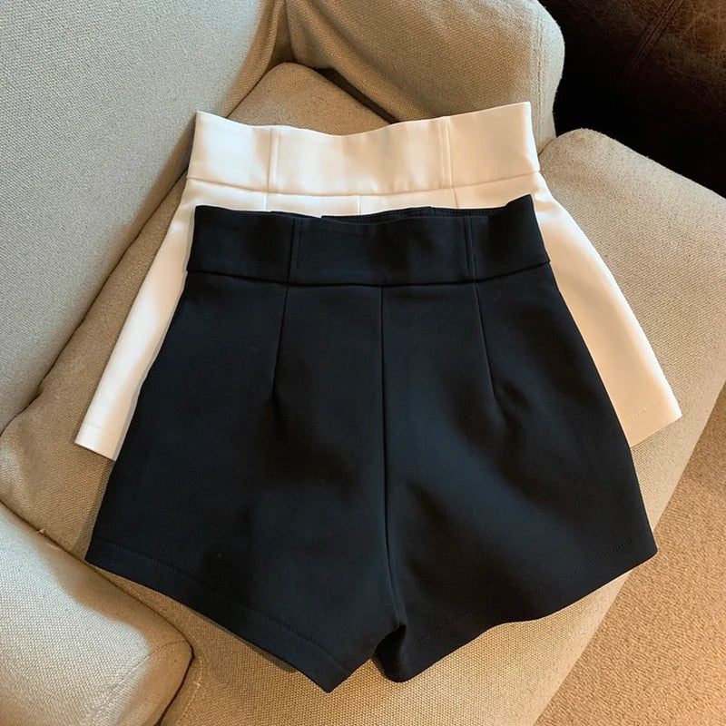 Mooyufon Women's High Waisted Shorts – Harajuku Elegance A-Line Slim Casual Hot Girl Straight Pants
