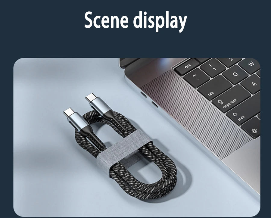 USB-C Ultra Fast Charge Cable with E-Marker Chip – PD 240W/100W/60W, 1m to 2m, 3 Colors