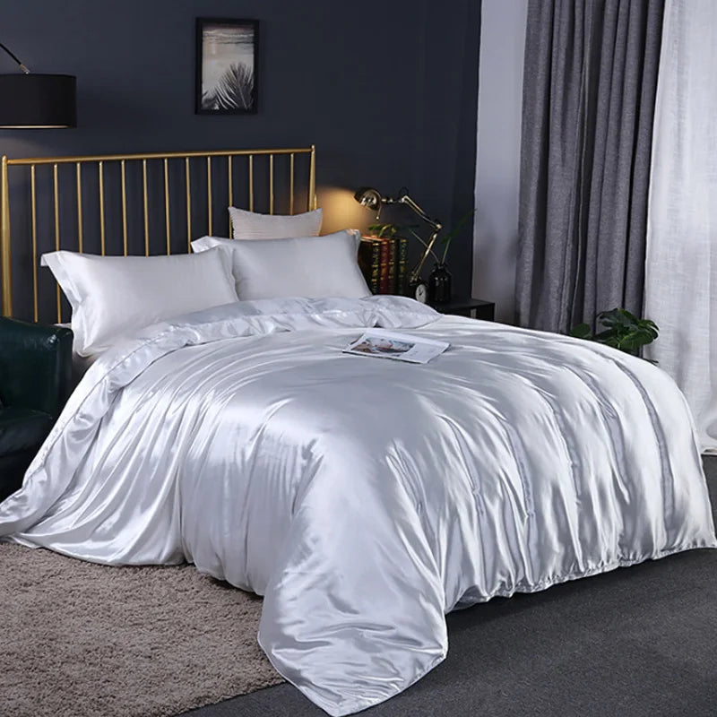 Silky Textured Duvet Cover Set – Microfiber Comforter Cover with Pillow Shams, Multiple Sizes