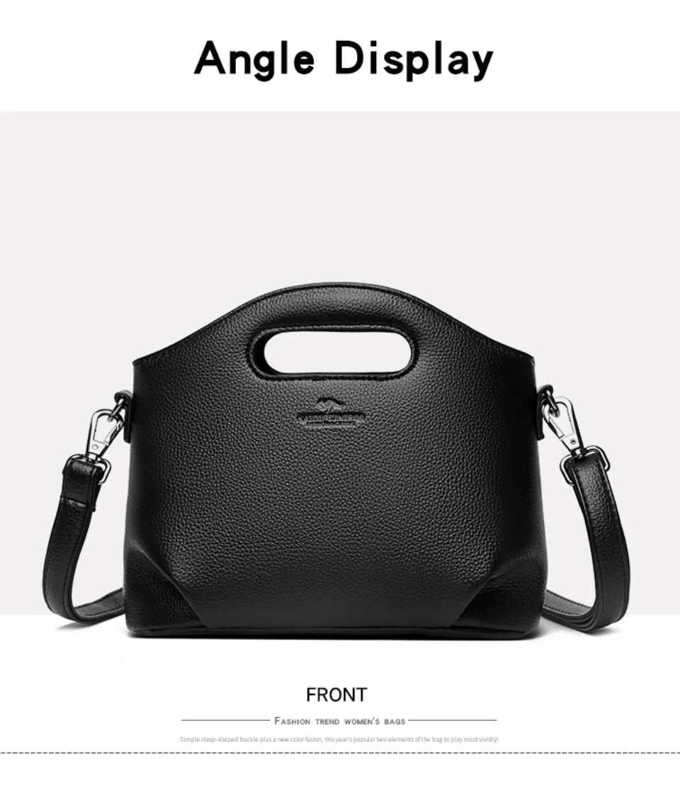 VANDERWAH Luxury Microfiber Leather Flap Shoulder Bag – Small Casual Tote Handbag for Women
