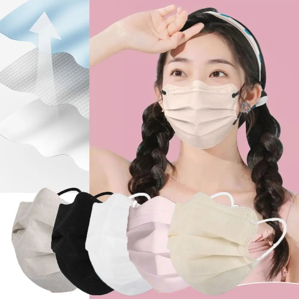 Butterfly-Shaped 3-Layer Disposable Face Masks — 50 Pack