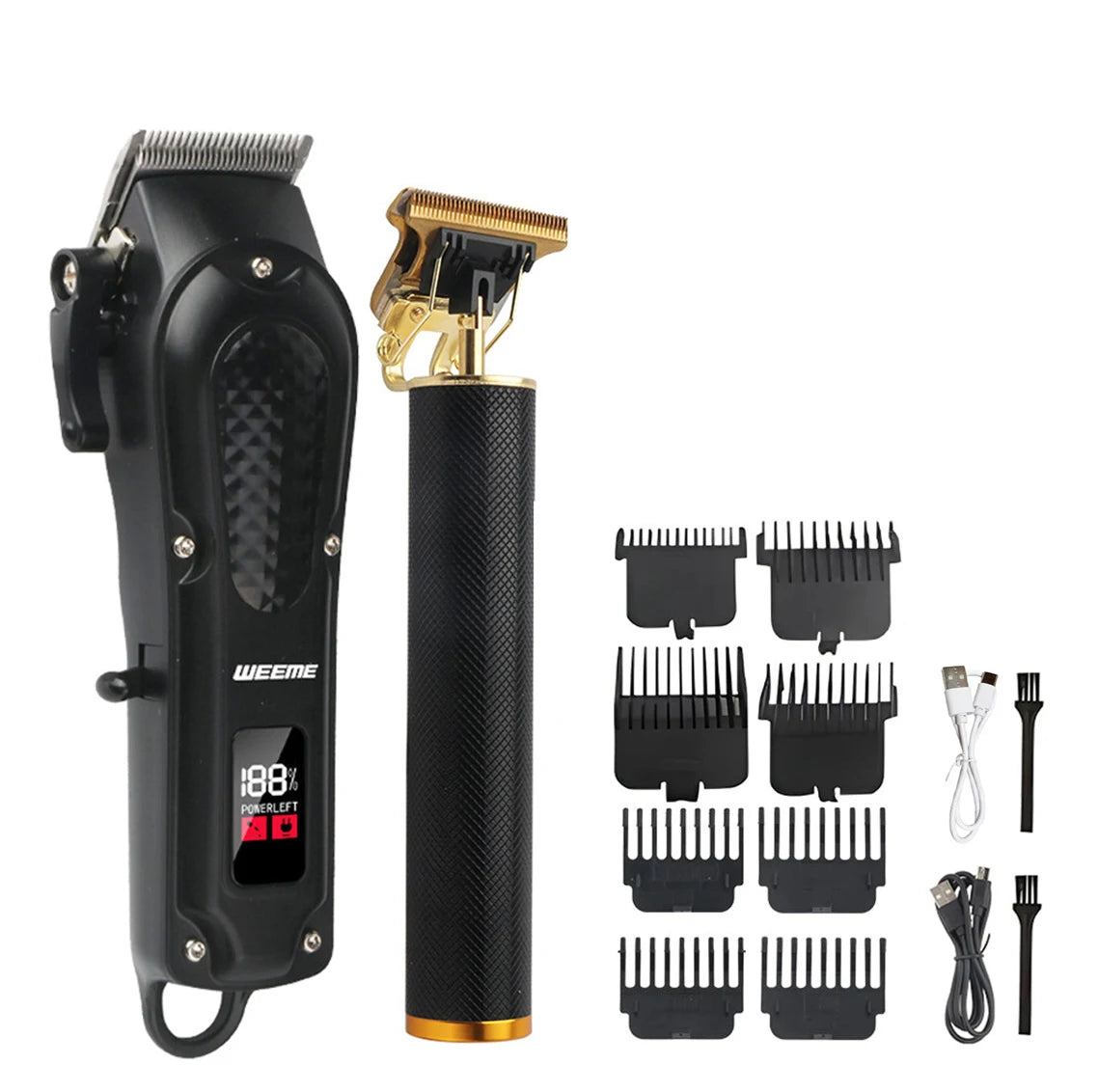 T9 Vintage Men's Electric Hair Clipper & Beard Trimmer – Rechargeable, Wet/Dry, Nose Trimmer Kit