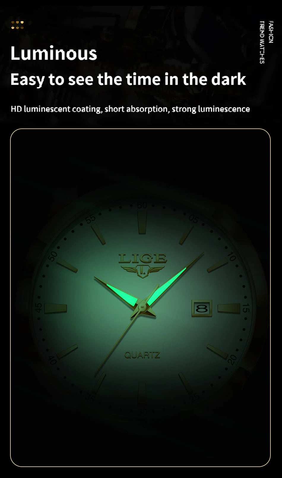LIGE Men's Brown Leather Chronograph Watch | Military Sport Casual Waterproof Quartz Wristwatch