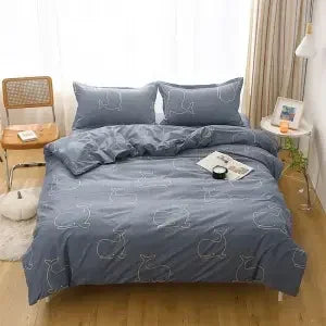 Plaid Print Duvet Cover – Lightweight Polyester-Cotton Bedding Bag, 24 Colors & 3 Sizes