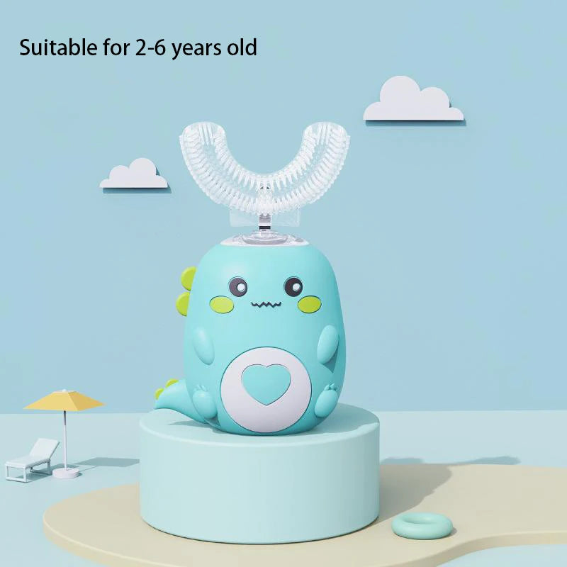BALASHOV Kids U-Shaped Electric Toothbrush – 360 Sonic, IPX7, Food-Grade Silicone, 15-Day Battery