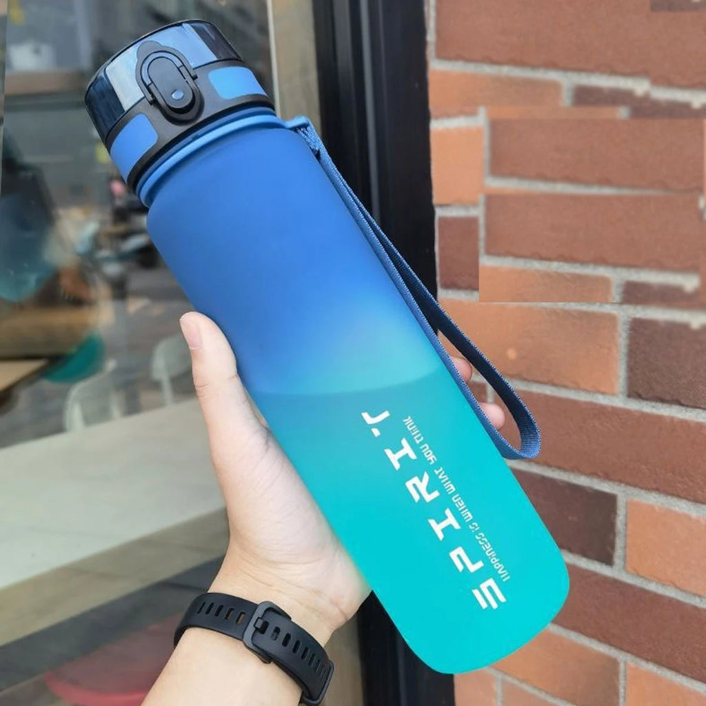 WIFEFUN Gradient Water Bottle 600ml/750ml/1000ml – BPA-Free PC, One-Button Flip Lid, Leakproof, Outdoor & Gym