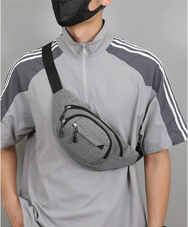 Adjustable Multi-Pocket Waist Bag – Commuter Shoulder Strap Travel Bag for Outdoor Sports