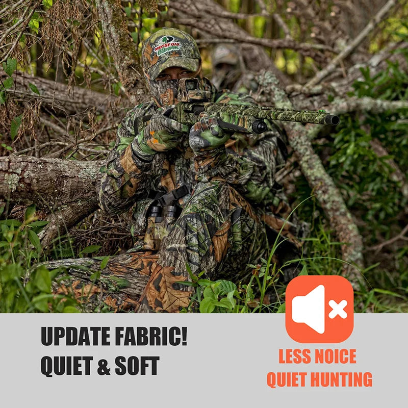Men's Silent Soft Shell Camouflage Tactical Jacket — Waterproof Fleece Hunting Coat