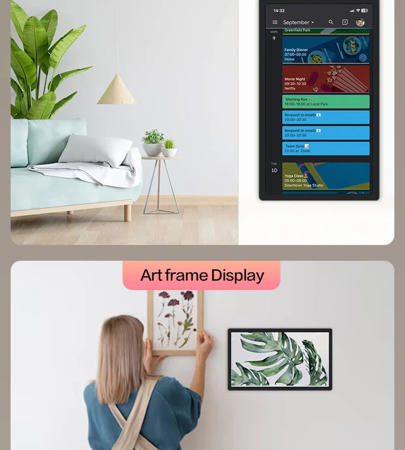 TouchWo Touchscreen Digital Calendar & Smart Display – 15.6" to 43", Android 11/12, 1080p