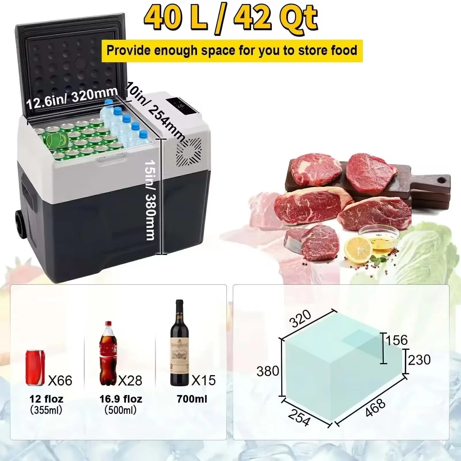 SIHAO Car Refrigerator — 20L 22L 35L 45L 55L Portable Compressor Mini Fridge Freezer DC 110-240V for Camping & Ice Box