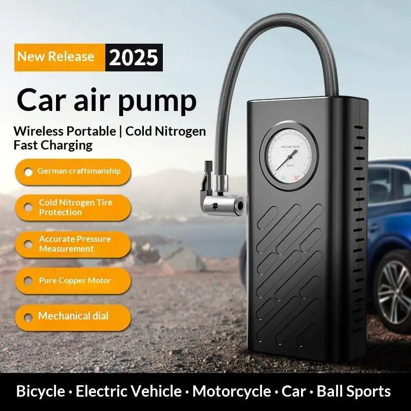 Cordless Tire Inflator with Pointer Pressure Gauge