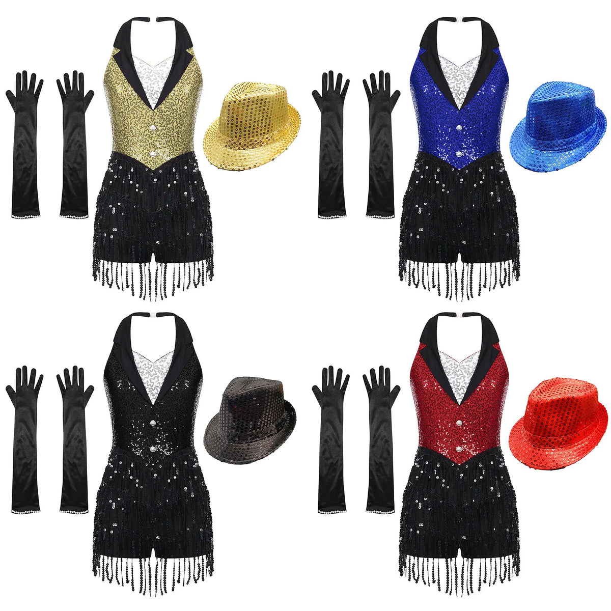 Women's Sequin Dance Dress – Shiny Sleeveless Latin Jazz Tango Salsa Leotard Bodysuit Outfit