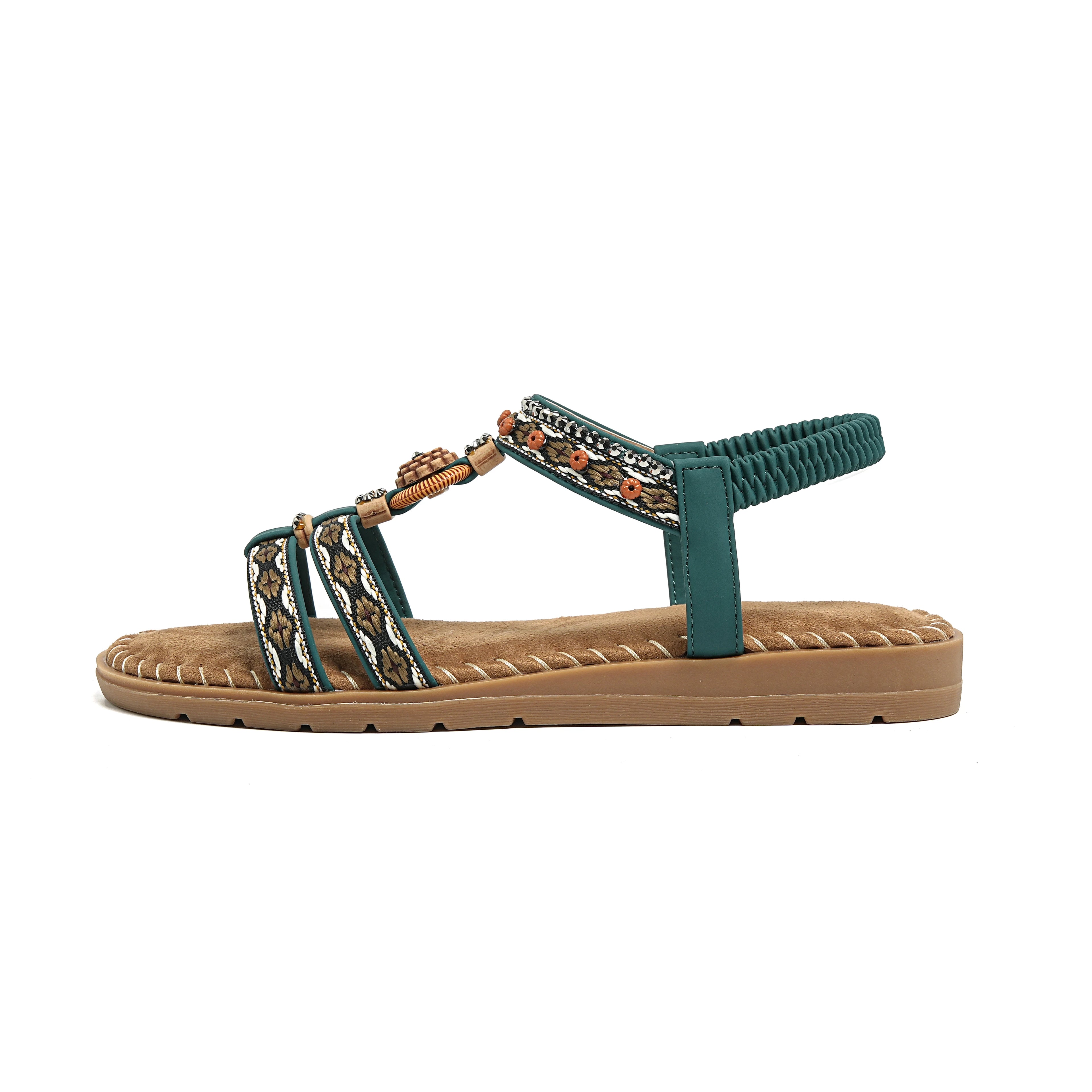 Women's Bohemian Flat Beach Sandals – Anti-Slip Elegant One-Line Sandals