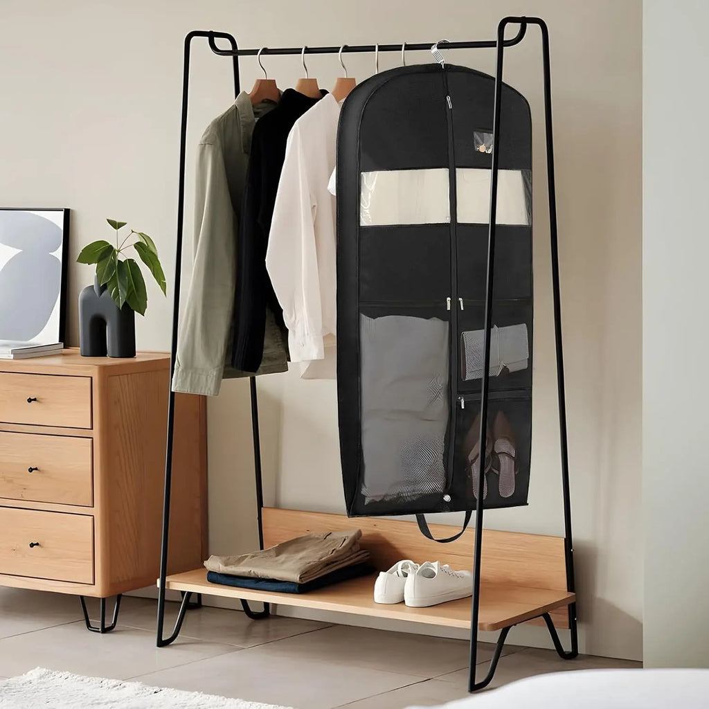 Foldable Garment Bag with Zipper — Hanging Suit & Dress Travel Bag with Handles