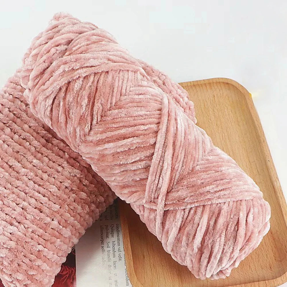 Chenille Soft Velvet Yarn – 95g Blended Knitting Wool for Crochet Scarves, Baby Blankets & Hats