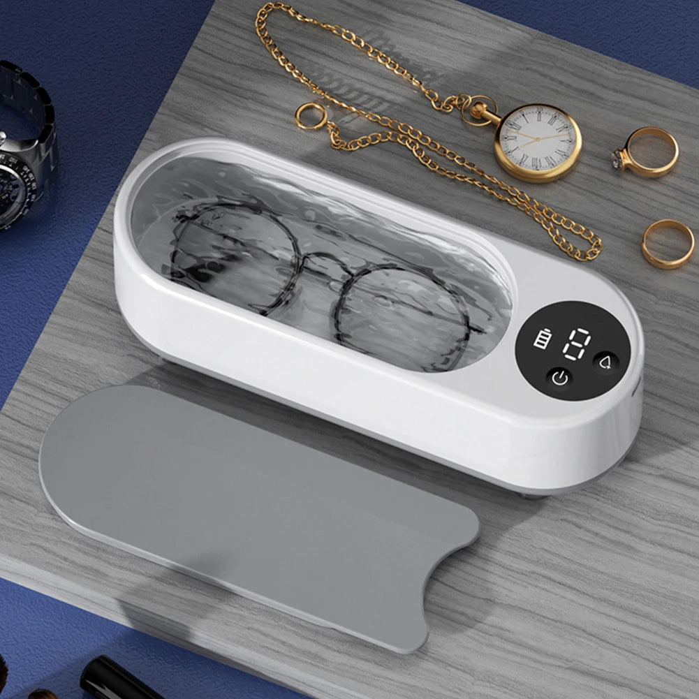 Portable Ultrasonic Jewelry & Glasses Cleaner — USB Rechargeable, 360° Deep Clean