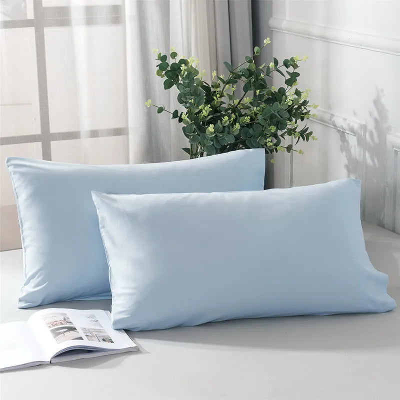 Luxurious Solid Color Pillowcase 2-Pack – Soft Hypoallergenic Pillow Cover, Black, Grey & Pink